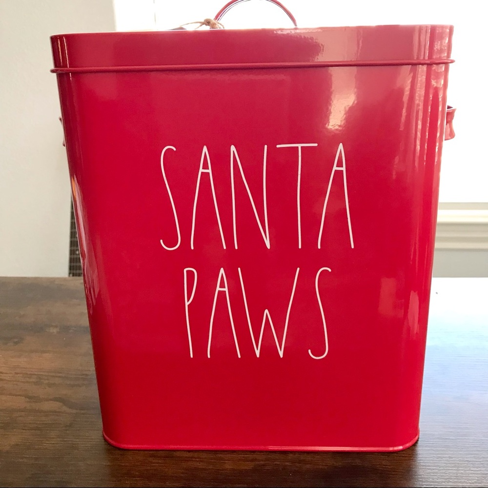 🆕 Rae Dunn Santa Paws Canister Tin EXTRA LARGE - Picture 3 of 9